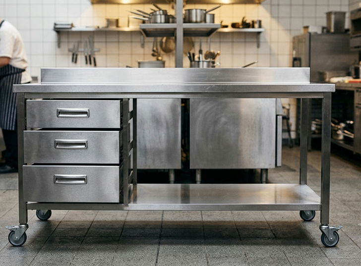 TAVOLO IN ACCIAIO INOX